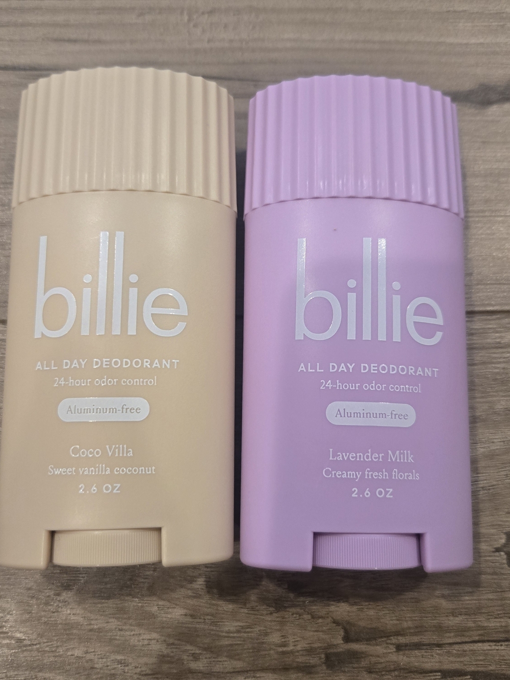 NWT Billie Deodorant Bundle Set Coco Villa & Lavender Milk Aluminum Free 2 Pack